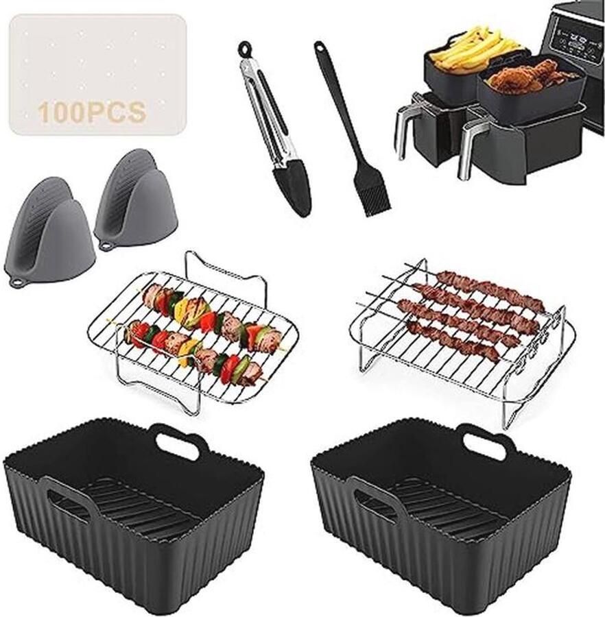 Herbruikbare Siliconen Air Fryer Liner 8 Stuks Accessoires voor Airfryers