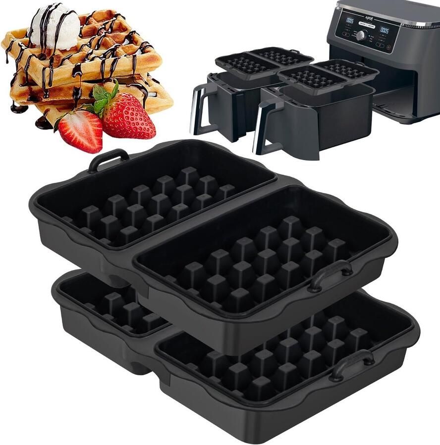Herbruikbare Siliconen Air Fryer Liners 2 Stuks Wafel Inzetstukken voor Gezond Frituren Perfect voor Airfryers en Bakaccessoires