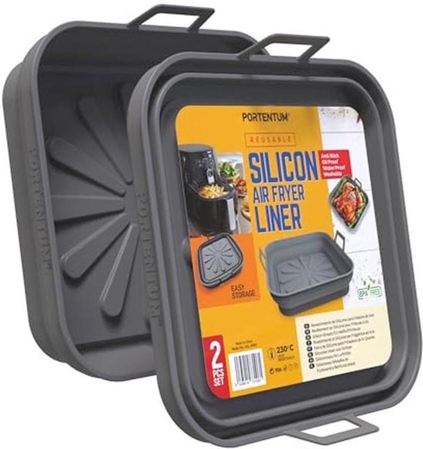 Herbruikbare Siliconen Airfryer Liners – Set van 2 Ronde Vormen (22 5 cm) – Hittebestendig en BPA-vrij – Ideaal voor Airfryer Accessoires