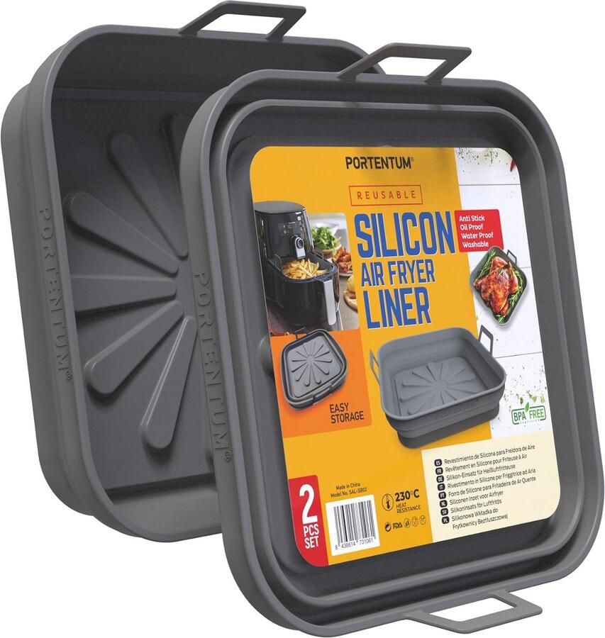 Herbruikbare Siliconen Airfryer Liners – Set van 2 Ronde Vormen (22 5 cm) – Hittebestendig en BPA-vrij – Ideaal voor Airfryer Accessoires