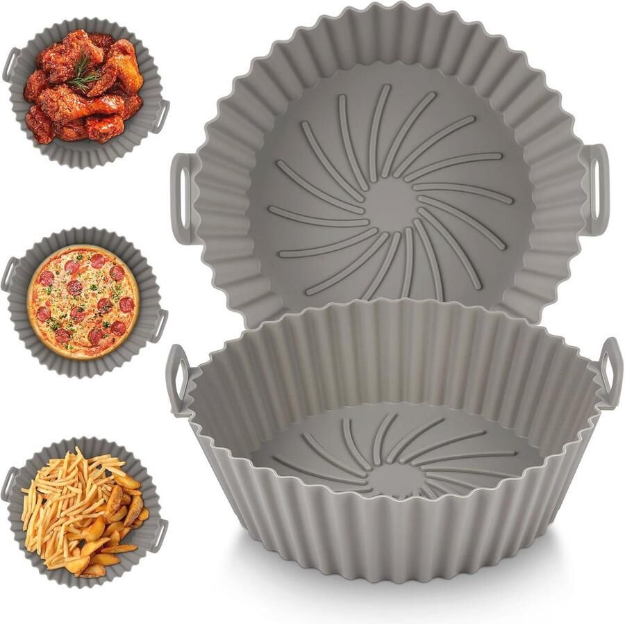 Herbruikbare siliconen airfryer pot 16 5 cm hittebestendige non-stick accessoires voor een gezondere frituurervaring