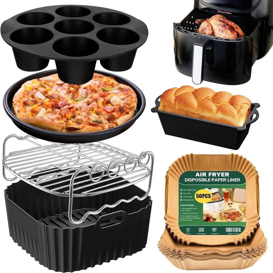 Herbruikbare Siliconen Airfryer Vorm voor Grote Heteluchtfriteuses 8L 8.3L