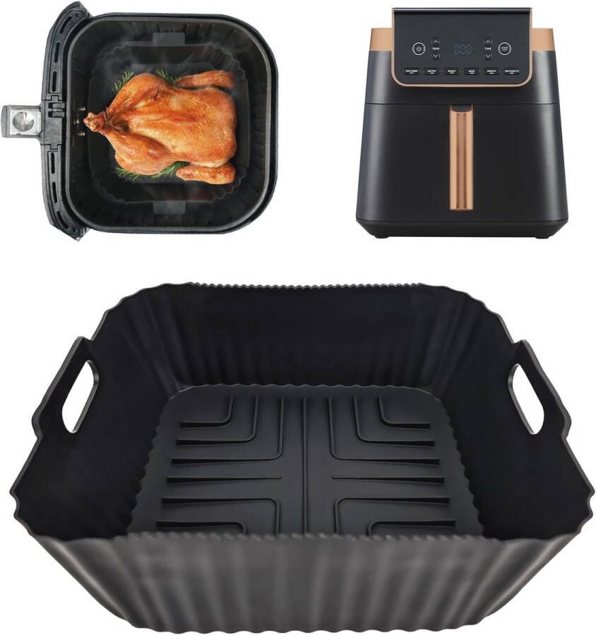 Herbruikbare Siliconen Bakvormen voor Heteluchtfriteuses Perfecte Accessoires voor Gezond Koken