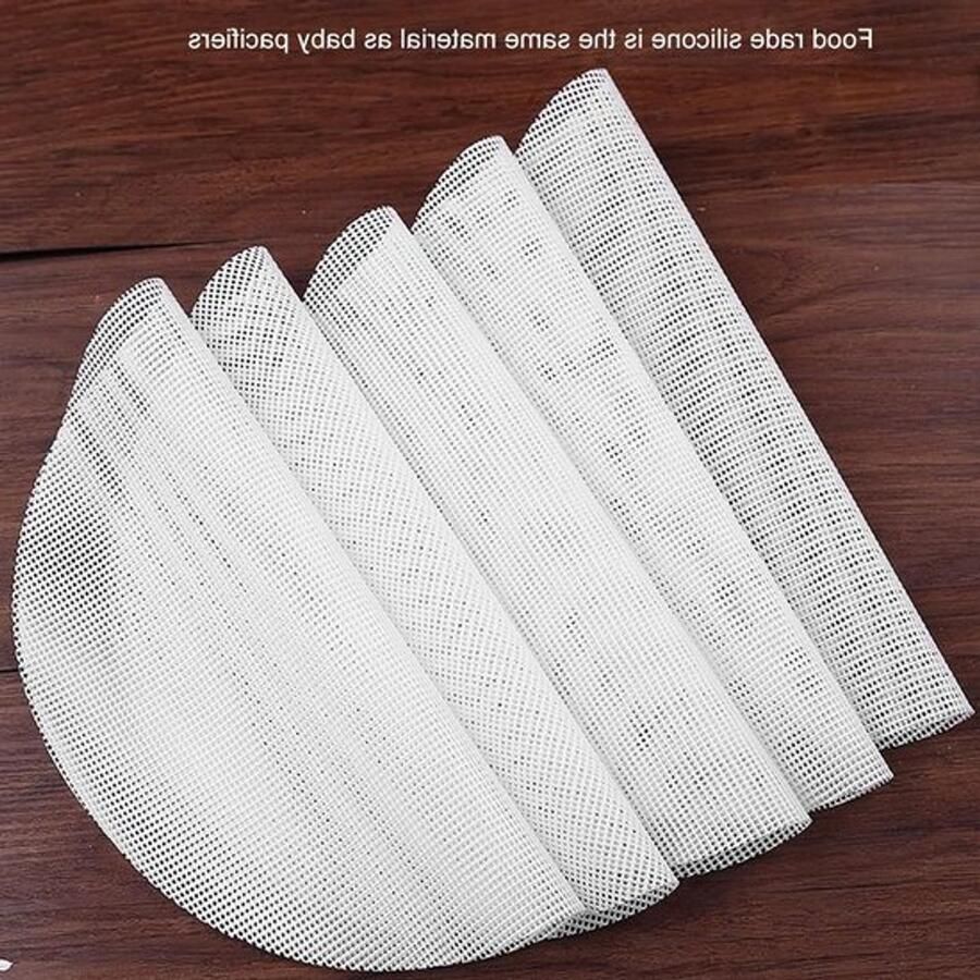 Herbruikbare Siliconen Stoommatten 10 Stuks Ronde Antiaanbak Liner Pads voor Koken en Stomen (30 cm)