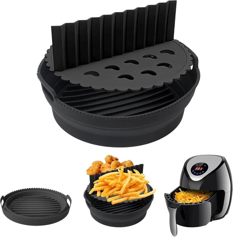 Herbruikbare Siliconen Vorm voor Airfryer & Oven Hittebestendige Bakmand Accessoire