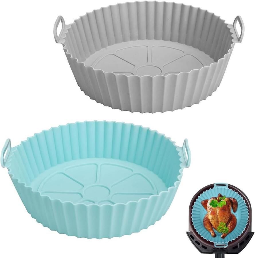 Herbruikbare Siliconen Vorm voor Heteluchtfriteuse 20 cm Ronde Inzetstuk Pannenliner
