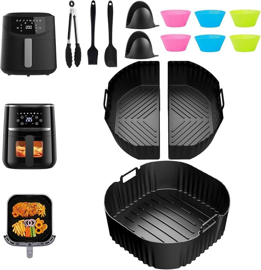 Herbruikbare Siliconen Vorm voor Heteluchtfriteuse en Airfryer Accessoires (6 2 L)