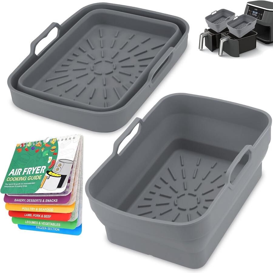 Herbruikbare Silicoon Air Fryer Liners voor 7.6-9.5L Airfryers 2 Stuks Vaatwasserbestendig Ideaal voor Gezond Koken en Bakken