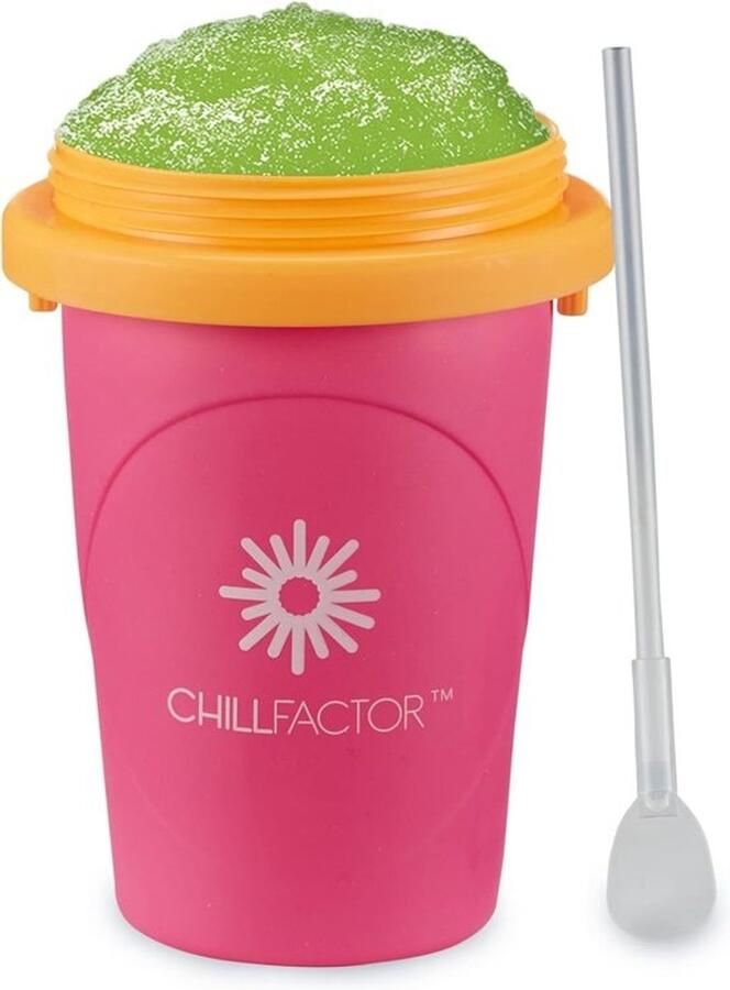 Herbruikbare slushy maker-beker neonroze zonder blender