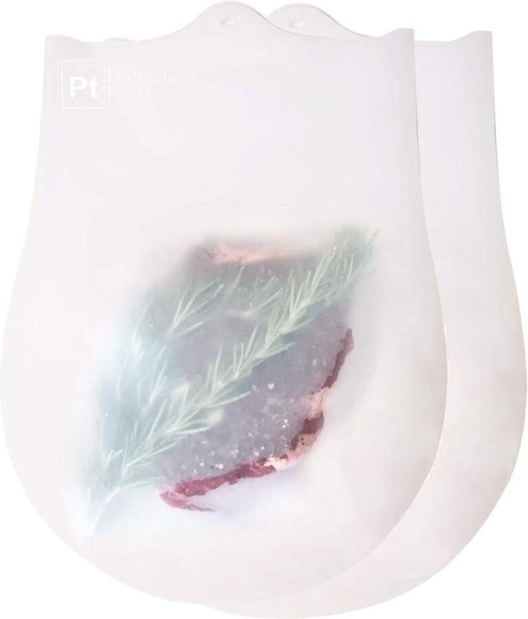 Herbruikbare Sous Vide Zakken Vacuümzakken Koken Voedsel Bereiden BPA Vrij Siliconen Set van 2 Rood