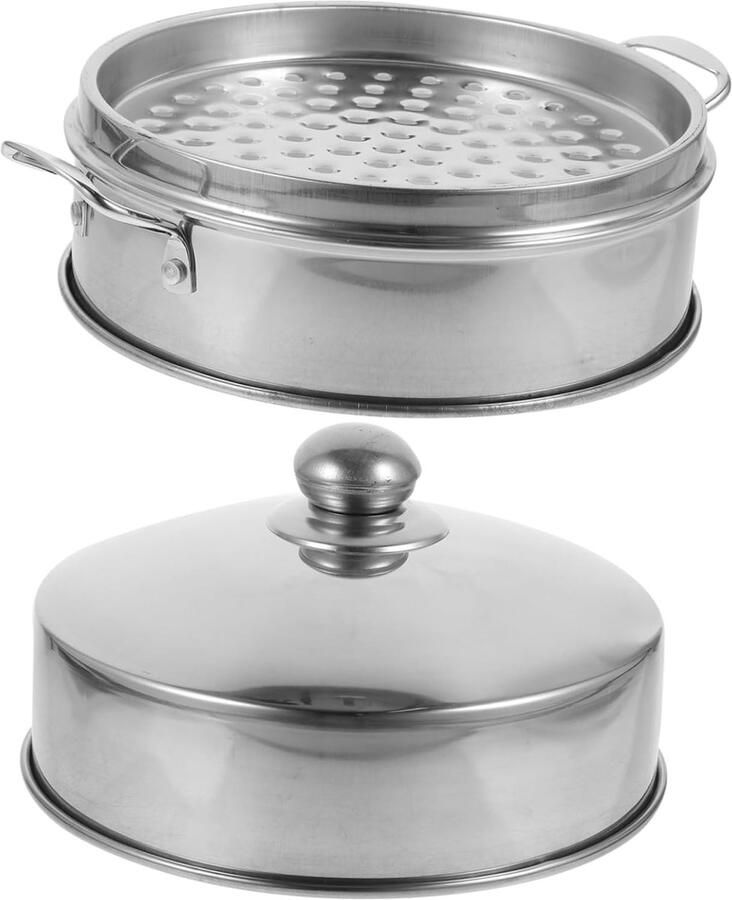 Herbruikbare Stoompan Voedselstomer Gezond Koken Verdikt Materiaal 20 Cm Diameter Zilver