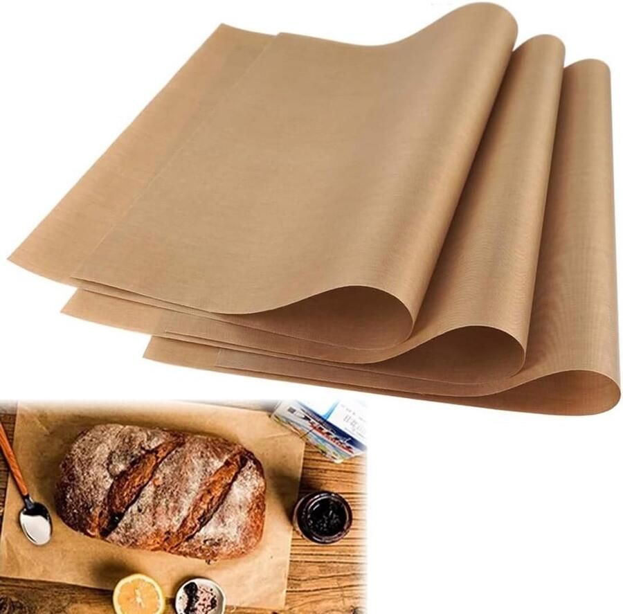 Herbruikbare Teflon bakplaten 3 stuks hittebestendig tot 260 graden 40 x 30 cm anti-aanbaklaag snijbaar