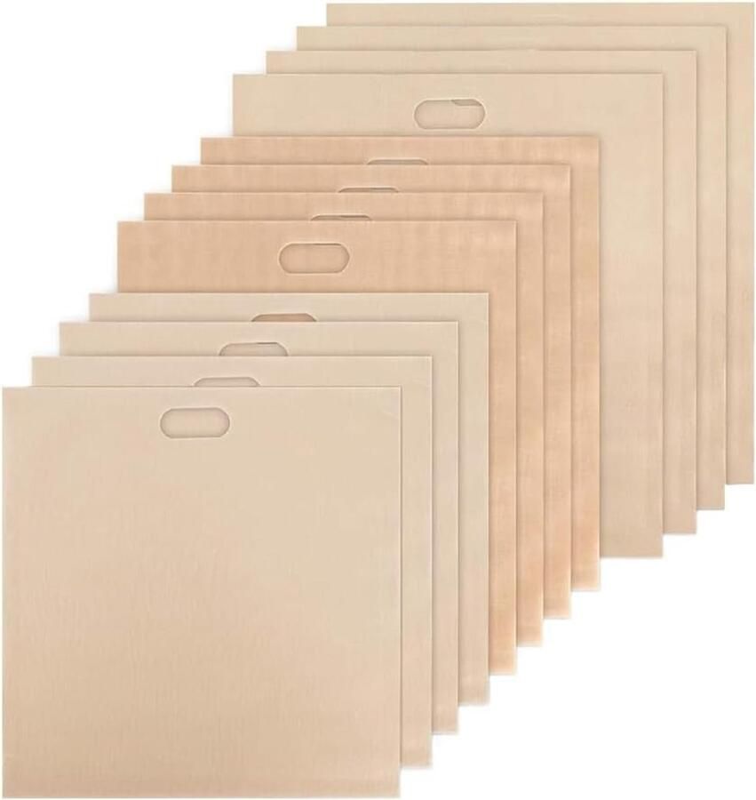 Herbruikbare Toaster Bags Set van 12 Stuks Antiaanbaklaag Geschikt voor Sandwiches en Pizza Warmtebestendig tot 260°C Wasbare Tassen voor Magnetron Oven en Grill