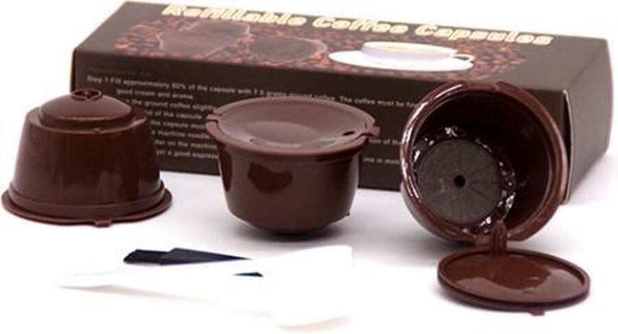 Hervulbare koffiecups Geschikt voor Dolce Gusto Herbruikbare koffiecups 3 stuks 54 x 35 mm