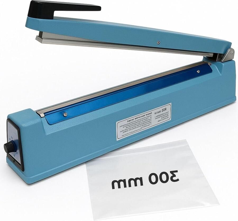 Hete Afdichtmachine Plastic Sealer Zakken Sluiten Snelle Afdichting 300 mm Blauw