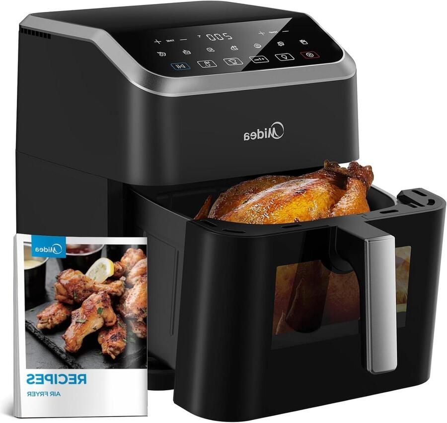Hete Lucht Friteuse Airfryer XL Gezond Frituren HeatXpress Technologie 7 Liter Zwart