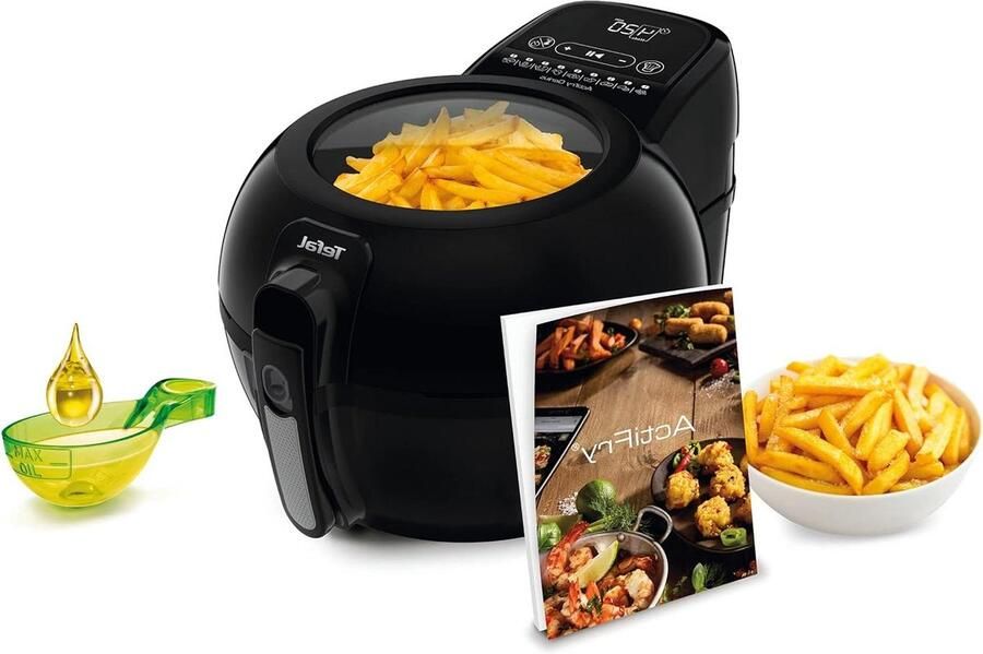 Hete Lucht Friteuse Gezonde Frituur Snelle Maaltijden Automatische Roerarm 1.2 kg Capaciteit Zwart