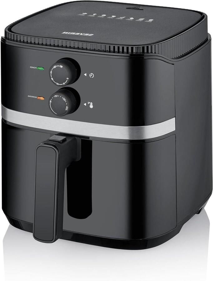 Hete Lucht Frituur Airfryer Oven Gezond Koken Snelle Bereiding 5 Liter Zwart Zilver