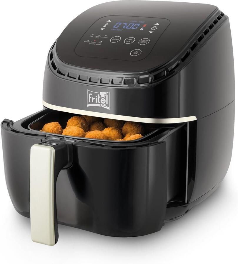 Hete Lucht Frituurpan 1450W 3.2L Zilver Zwart Digitale bediening Gezond frituren zonder vet SnelShoppen
