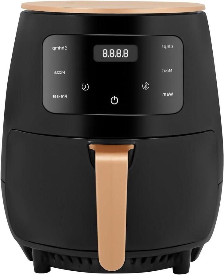 Hete Lucht Frituurpan Airfryer Olievrij Gezond Koken Compacte Behuizing 3.5 Liter Zwart Goud