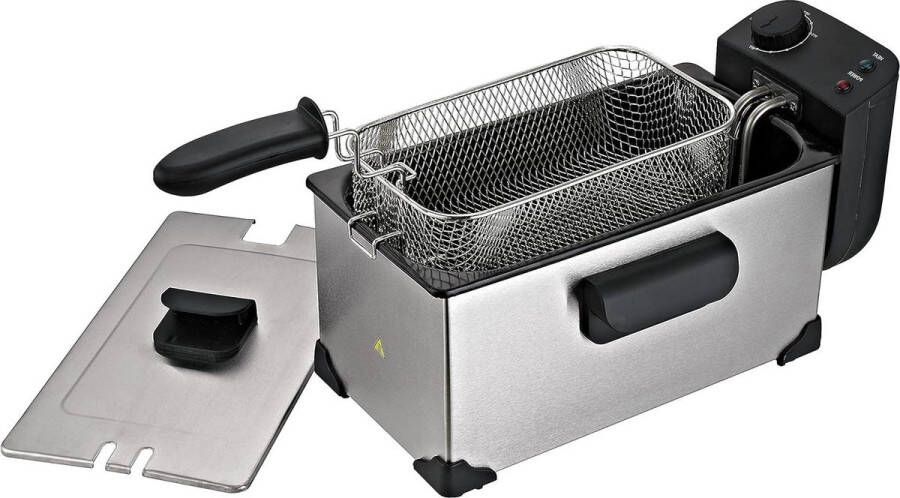 Hete olie friteuse 2200 W inhoud 3 liter afneembaar wasbaar kleine friteuse roestvrijstalen deksel energiezuinig