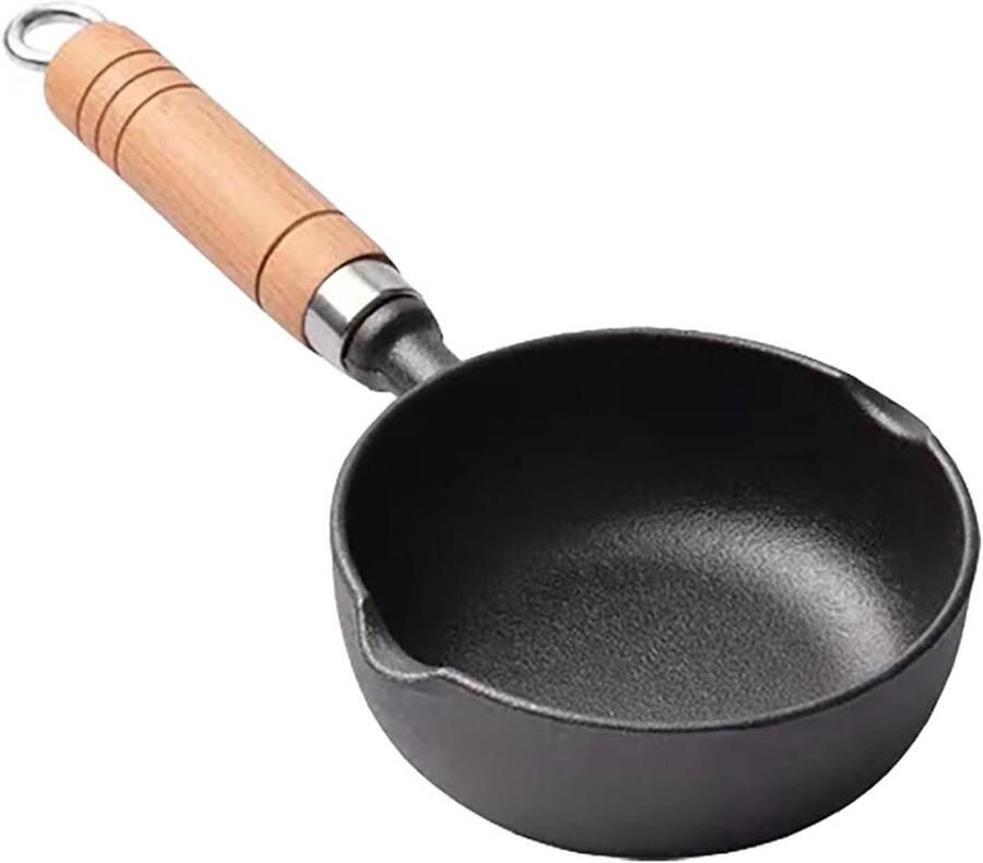Hete Oliepan Mini Koekenpan Specifieke Bereidingen Dubbele Schenktuiten 30 cm Zwart