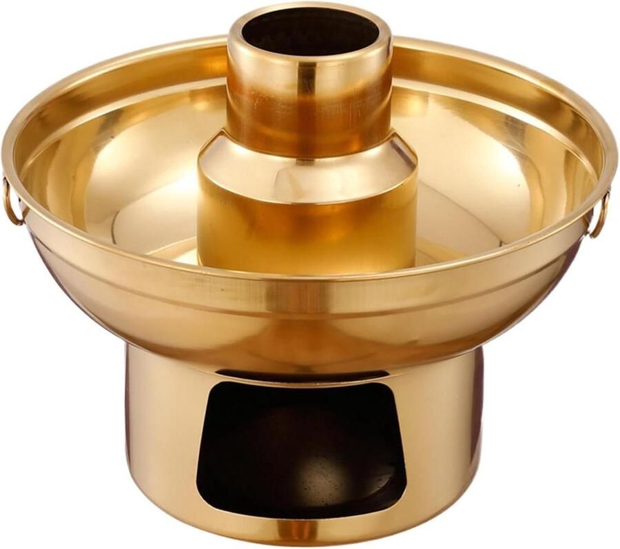 Hete Pan Roestvrij Staal Kookpan Dessert Serveren van Gerechten Beweegbare Handgreep 22 cm Zilver
