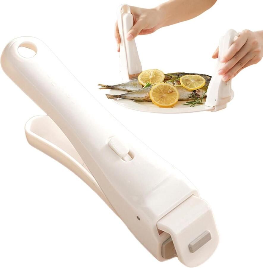 Hete Plaat Klem Pannengrijper Bordlifter Veilig Hete Items Ergonomisch Ontwerp 18x4.5 cm Wit