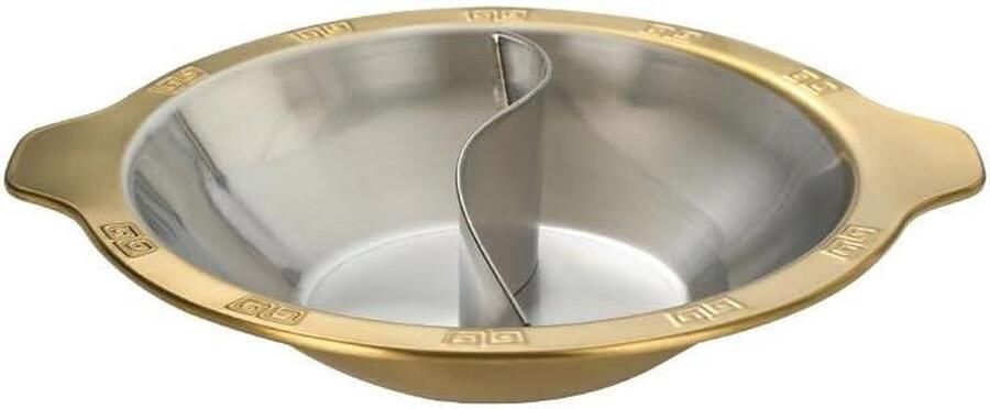 Hete Pot Kom Kookpan Verdeler Samen Koken Dubbele Smaak Hoge Capaciteit Zilver