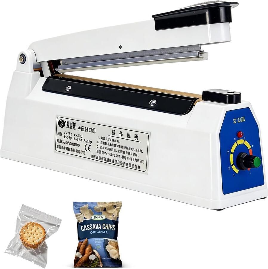 Hete sealer machine 200 mm thermische sealer 3 mm afdichting breedte 8 niveaus temperatuurregeling ShopVlot