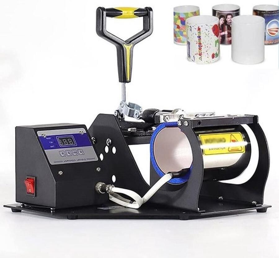Hete sublimatiemachine Mokpers Mokken personaliseren Dubbele buisverwarming 11 oz mokken Zwart