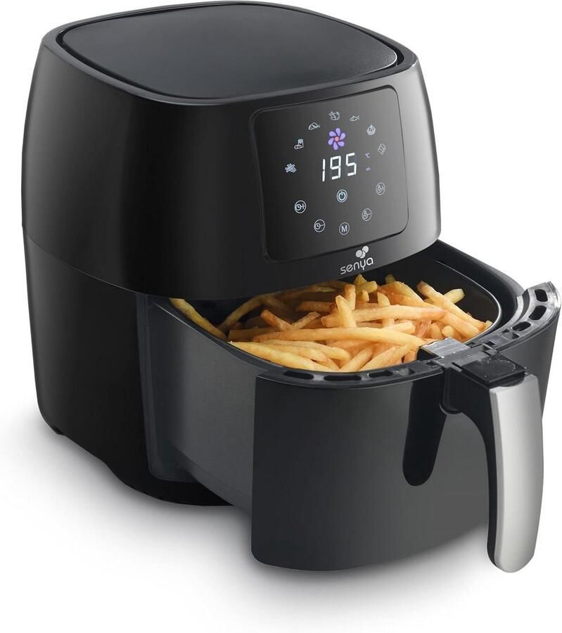 Hetelucht friteuse Airfryer keuken Gezond koken 7 programma's 45 Liter Zwart