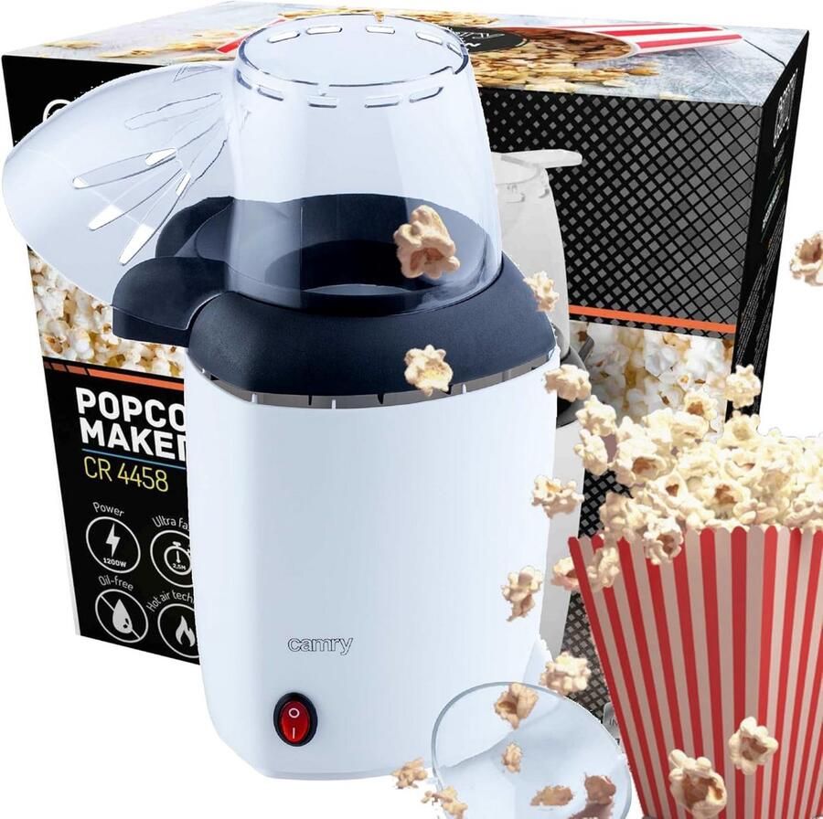 Hetelucht Popcornmachine 1200W voor Gezonde Popcorn
