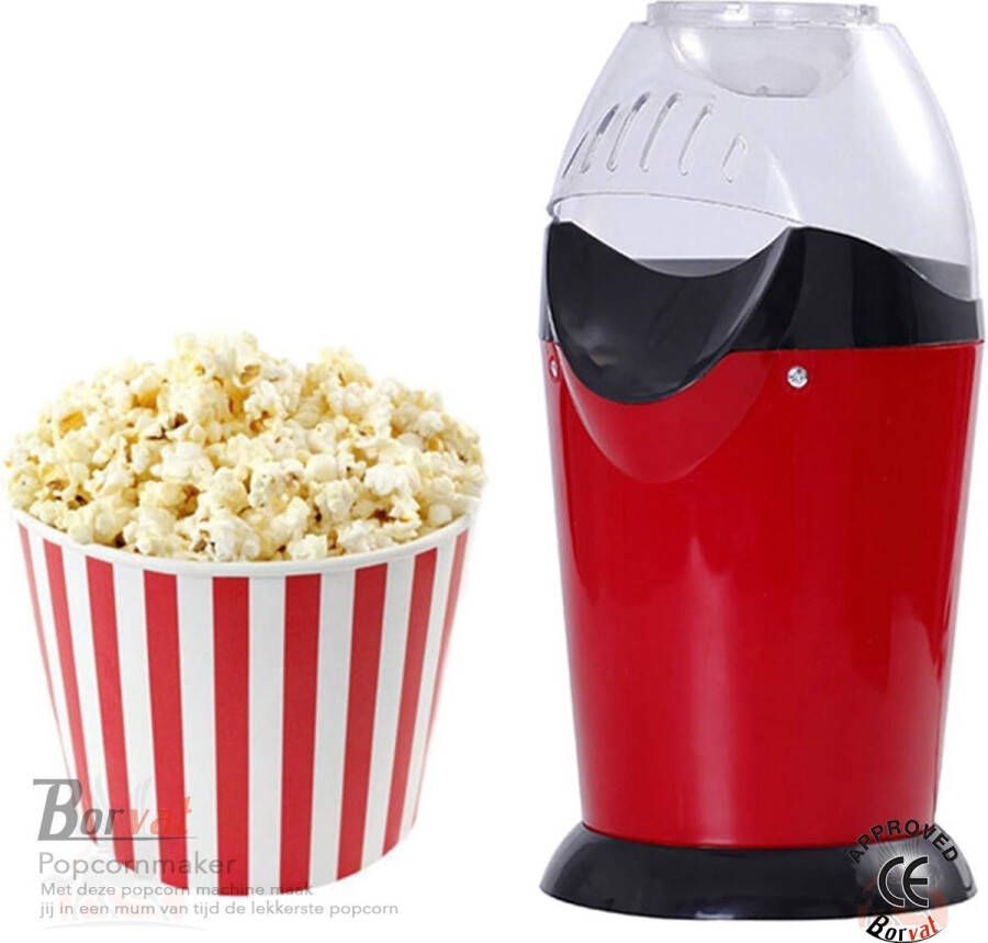 Hetelucht Popcornmaker Popcornmachine zonder olie Gezond popcorn maken in 2 minuten 1200W