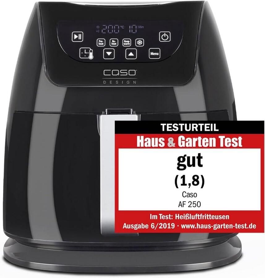 Heteluchtfriteuse 3 Liter (1 kg capaciteit) 1400W Zwart met RVS Binnenkant - Foto 1