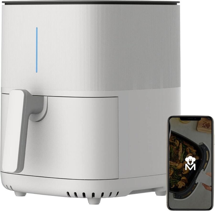 Hete Lucht Friteuse Airfryer Keuken Gezond Koken Intuïtief LED Scherm 5 Liter Inhoud Wit