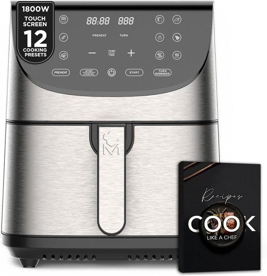 Heteluchtfriteuse 7 Liter XXL met 1700W Vermogen en LED Touchscreen