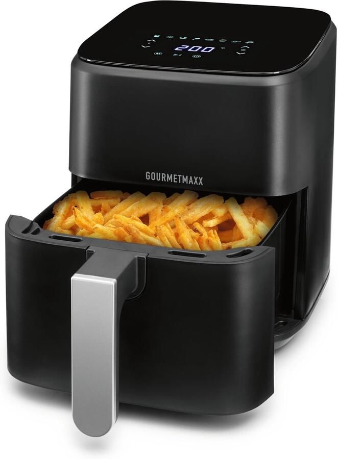 Heteluchtfriteuse 8-in-1 compact en krachtig airfryer voor vetarm koken heteluchtfriteuse met 80-200 °C 60 minuten timer en sensor-touchdisplay geurarme Air Fryer