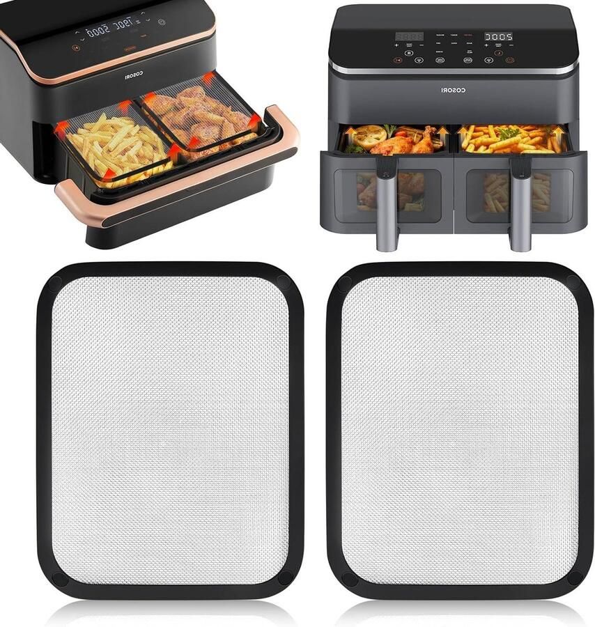 Heteluchtfriteuse Accessoires Airfryer Bakvorm Gezond Koken Dubbele Zone Geschikt 10 Liter Zwart