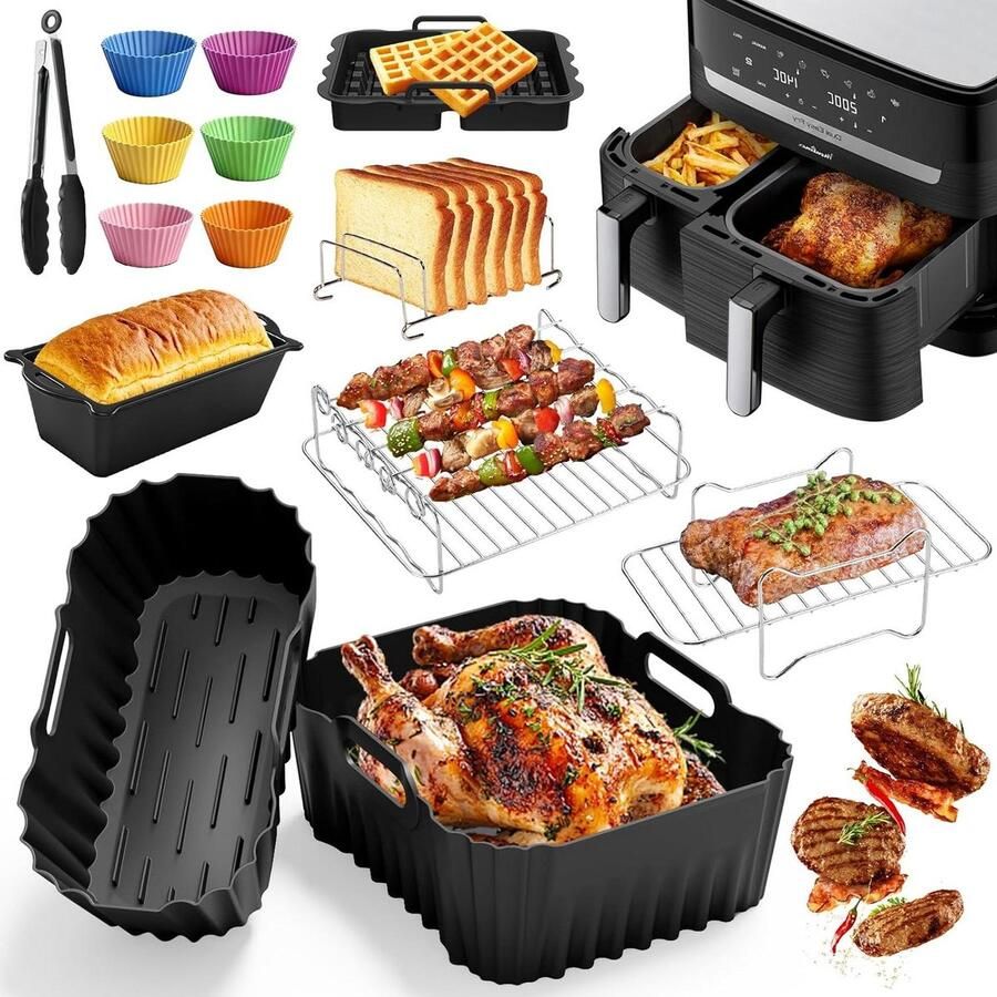 Heteluchtfriteuse Accessoires Airfryer Bakvormen Gezond Koken Voedselveilige Siliconen 83 L Grijs