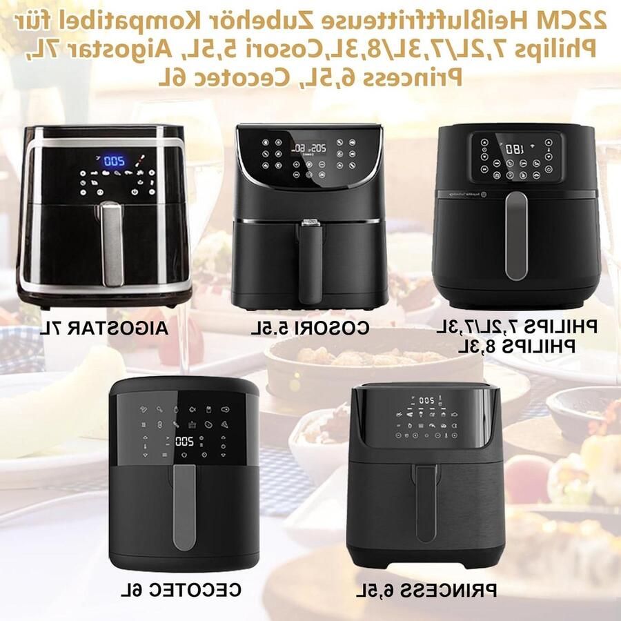 Heteluchtfriteuse Accessoires Airfryer Set Gezond Koken 12 Delige Set XXL Vierkant Zwart