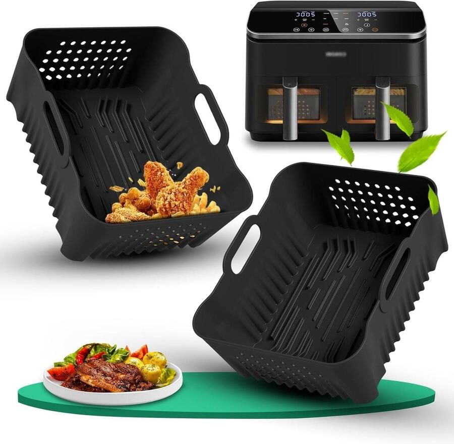 Heteluchtfriteuse Accessoires Airfryer Set Koken Uitbreiden Perfecte Pasvorm 85 Liter Zwart