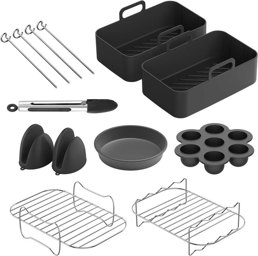 Heteluchtfriteuse Accessoires Airfryer Set Veelzijdig Koken 9 Delige Set Voor 12.7cm Airfryer Type 1