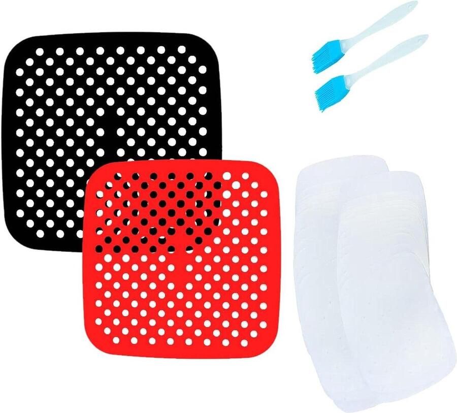 Heteluchtfriteuse Accessoires Bakvormen Sets Gezond Koken Maximale Luchtstroom 2 Maten Inclusief Blauw