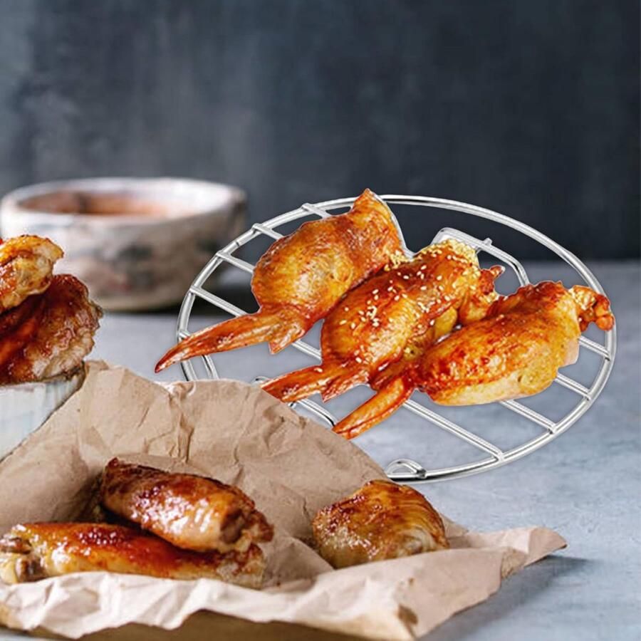 Heteluchtfriteuse Accessoires Grillrooster Oven Bakken Braden Stomen Vaatwasmachinebestendig Roestvrij Staal 6 7 8 Inch