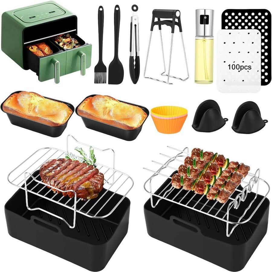 Heteluchtfriteuse Accessoires Keuken Gereedschap Bakken Grillen 15 Delige Set 7.6-9.5L