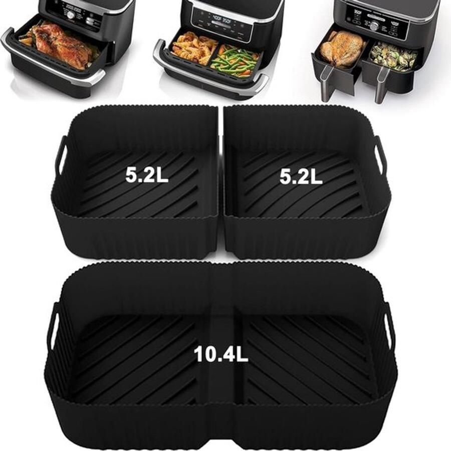 Heteluchtfriteuse accessoires siliconen vorm herbruikbare airfryer-accessoires voor Ninja Foodi Flexdrawer 10 4 L AF500EU geschikt voor 10 4 l en 5 2 l modellen