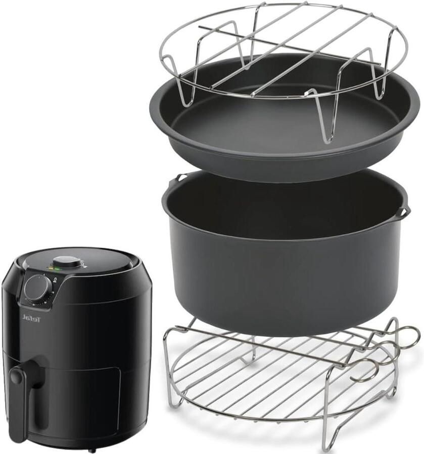 Heteluchtfriteuse Accessoireset Airfryer Mand Set Gezond Koken Antiaanbaklaag 4 accessoires Grijs