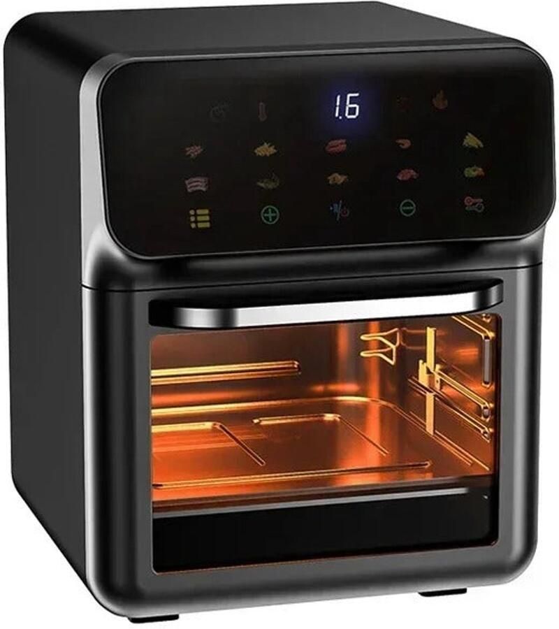 Heteluchtfriteuse Airfryer 12L Multifunctionele heteluchtoven BPA-vrij 1300W 220V Frituurpan zonder olie Zwart