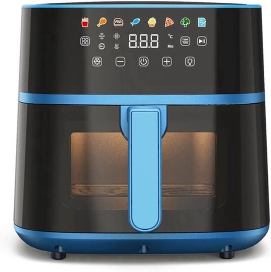 Heteluchtfriteuse Airfryer 6 Liter Capaciteit 1700 Watt Vermogen Metaal Voor Friet Vlees Vis Groenten Desserts
